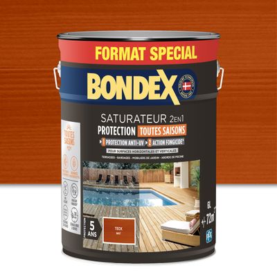 Saturateur 2 en 1 protection 5 ans teck mat 6L BONDEX
