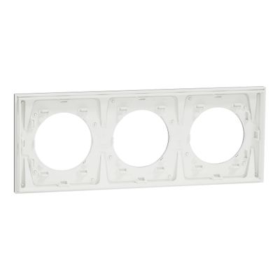 Plaque de finition 3 postes Odace 2025 Métal effet titane / blanc - SCHNEIDER ELECTRIC