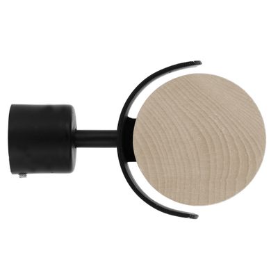 Embout déco cercle à visser en bois et métal diam 28 mm Finition Noir mat - MOBOIS