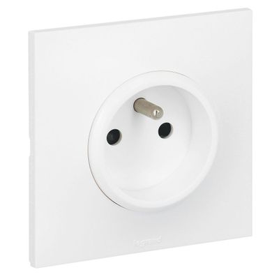 Prise électrique encastrable avec terre Blanc - Neptune LEGRAND