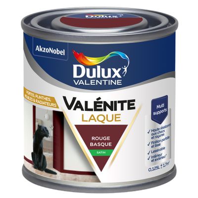 Peinture Boiseries Laque Acrylique Valénite Rouge Basque Satin 125 mL- DULUX VALENTINE