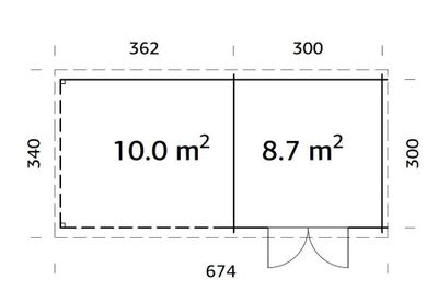 Abri de jardin en bois avec pergola 10 m² Ella - 22,9 m² hors-tout - Livraison à domicile incluse - PALMAKO