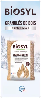 Pellet granulés bois 100 % résineux sac de 15 kg - BIOSYL