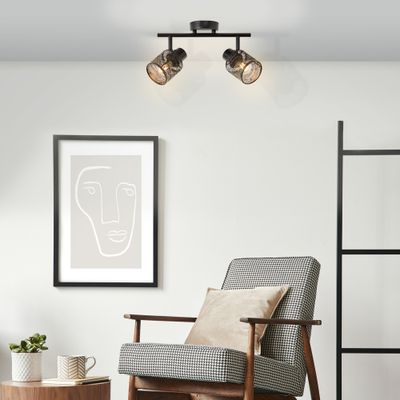 Réglette noir E14 2X40W BANO BRILLIANT