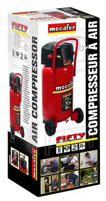 Compresseur à air vertical 50 L 2 HP 10 bar Fifty - MECAFER