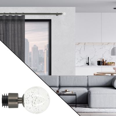 Embout déco boule en métal diam 28 mm Finition Gun foncé - MOBOIS