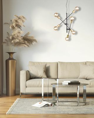 Suspension E27 Cross noir et bronze 6x28W - TRIO