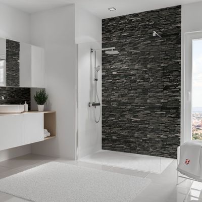 Panneau mural de douche 150x255 cm parement ardoise DecoDesign Décor - SCHULTE