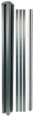 Poteau de clôture P-MEX avec renfort à sceller - Gris Anthracite 7016 - H 1,85 m - Kit prêt à poser - MOREY