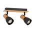 Réglette 2 spots E14 2x7W Noir et bois - Matteo COREP