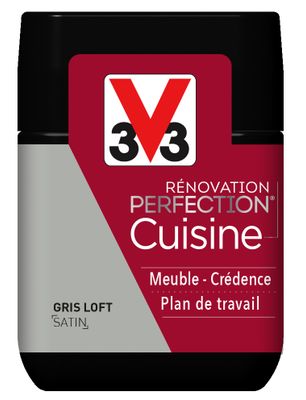 Peinture de rénovation cuisine finition satinée gris loft 75 mL - V33