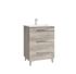 Meuble de salle de bains Cies 3 tiroirs L60 x H82 x P45 cm mélaminé pin gris