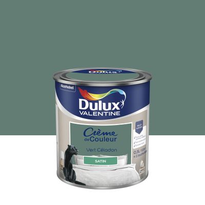 Peinture Crème de Couleur Vert Céladon satin 0,5 L - DULUX VALENTINE