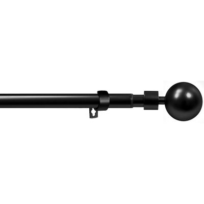 Kit de tringle à rideaux extensible en métal de 1.20 à 2.10 m diam 19 mm Finition Noir mat - MOBOIS