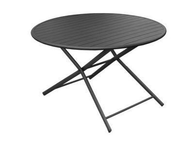 Table de jardin pliante GUERIDON aluminium graphite ø 120 cm, Livraison à domicile incluse - PROLOISIRS