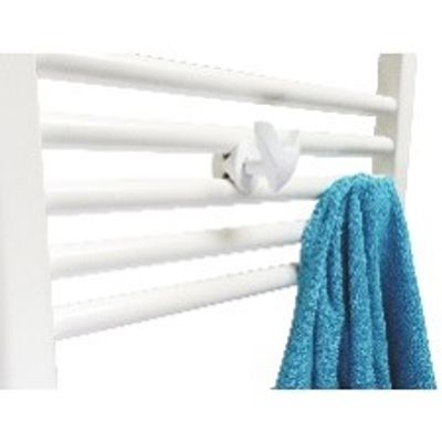 Patère blanche en V pour sèche-serviettes à tubes ronds à vis, lot de 2