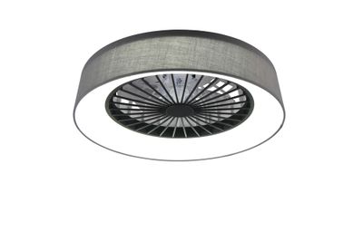 Ventilateur de plafond tissu avec lumière LED + télécommande Gris Ø48cm - Farsund REALITY