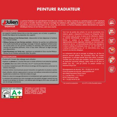 Peinture radiateur blanc mat 0,75 L - JULIEN