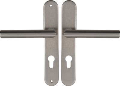 Poignées de porte sur plaques à cylindre Edison nickel mat ALPERTEC