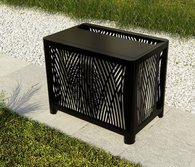 Cache unité extérieure métal noir mat BROUSSE 102,5 × 52,1 cm hauteur 75 cm - OUTSTEEL