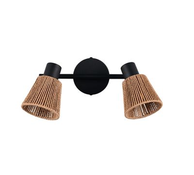 Réglette 2 spots E14 Natrel corde naturelle 2x10W - REALITY