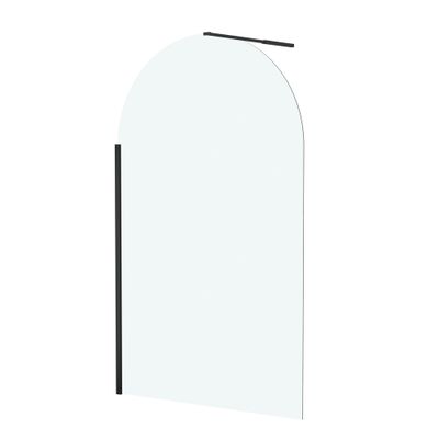 Paroi de douche à l'italienne 120x200 cm profilé noir verre transparent 6 mm Arcade - AURLANE