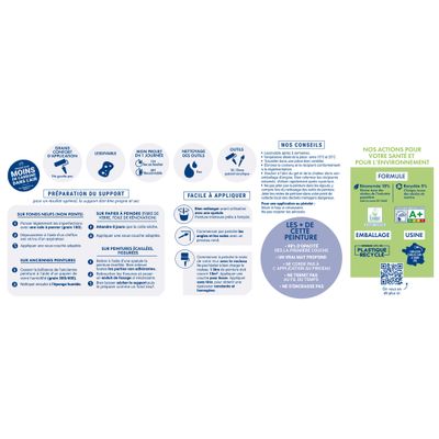 Peinture murs, boiseries et radiateurs bleu pop mat 2,5L RIPOLIN