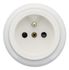 Prise électrique en saillie avec terre rétro porcelaine blanche - Garby FONTINI
