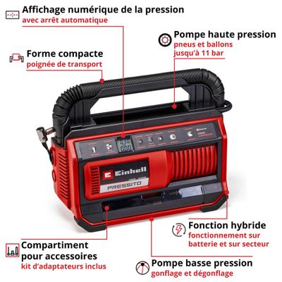 Compresseur à air sans fil PRESSITO 18/25 Hybrid - EINHELL