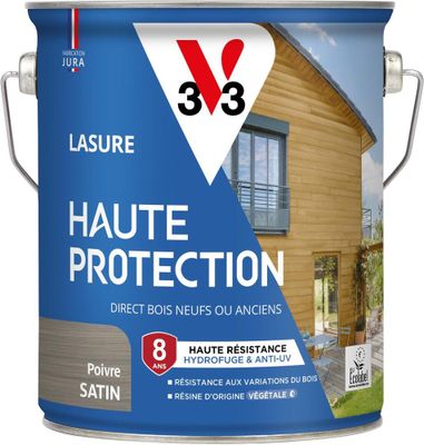 Lasure Haute Protection 8 ans satin poivre 2,5 L - V33