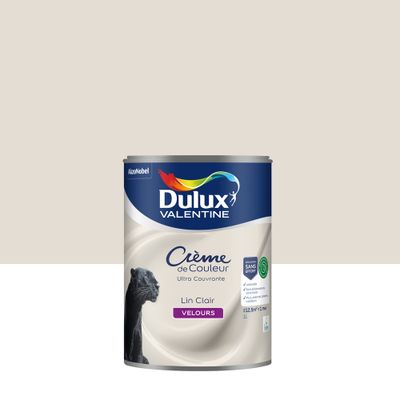 Peinture crème de couleur Lin Clair velours 1L - DULUX VALENTINE