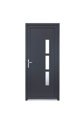 Porte d'entrée Manhattan pvc gris poussant droit 215 X 90 cm CLOSY