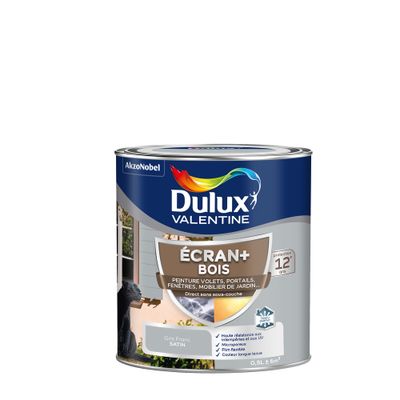 Peinture Ecran+ Bois  Satin Gris Franc 0,5 L - DULUX VALENTINE