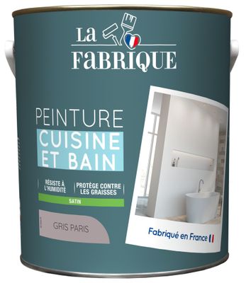 Peinture Cuisine & Bain Gris Paris satin 2,5 L - LA FABRIQUE