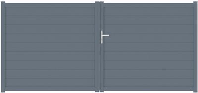 Portail battant aluminium BREZINS l.3,5 x H.1,60 m gris JARDIMAT