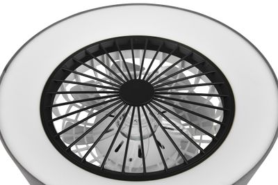 Ventilateur de plafond tissu avec lumière LED + télécommande Gris Ø48cm - Farsund REALITY