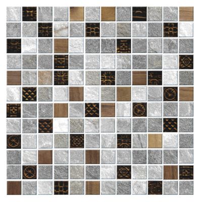 Mosaïque mural intérieur format mini-carreaux crème MALLA BAMBOO 30 x 30 cm vendu à l'unité DISTRIMAT