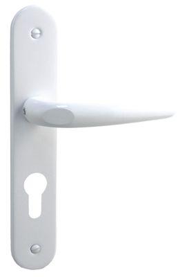 Demi-ensemble de poignée Pianosa 195 mm aluminium blanc à cylindre vis apparentes ALPERTEC