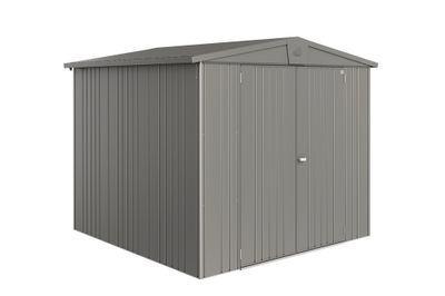 Abri de jardin en métal Europa 4.93 m² gris quartz Taille 4 BIOHORT Livraison à domicile incluse