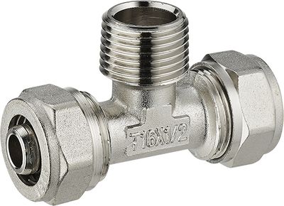 Té multicouche à compression mâle 3/4 Ø 20 mm - QUICK PLOMBERIE