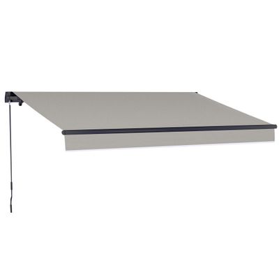 Store Banne 395 x 300 cm Structure Anthracite Toile Grise