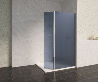 Déflecteur pivotant 40x200 cm profilé chrome verre fumé 8 mm Signature - OCEA