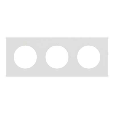 Plaque de finition 3 postes Odace 2025 Métal effet céramique blanc / blanc - SCHNEIDER ELECTRIC