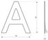 Lettre A adhésive hauteur 76 mm inox THIRARD
