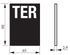 Plaque signalétique lettre Ter adhésive  65 x 90 mm fond bleu THIRARD