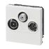 Prise TV, radio et satellite encastrable 2 modules Blanc - Mosaic LEGRAND