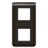 Plaque avec support 2 x 2 modules verticale finition noire mat Mosaic LEGRAND