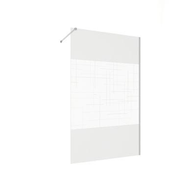 Paroi de douche à l'italienne 120x195 cm profilé chrome verre sérigraphié 6 mm Serenity - OCEA