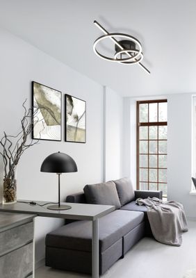 Plafonnier MONTILLA noir LED 54W 6300 lumens blanc dynamique CCT - TRIO