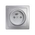 Prise 2 pôles + terre en saillie Blok argent - DEBFLEX